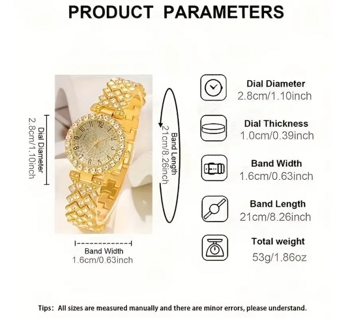 Елегантниий модний набір з годинника та аксесуарів.