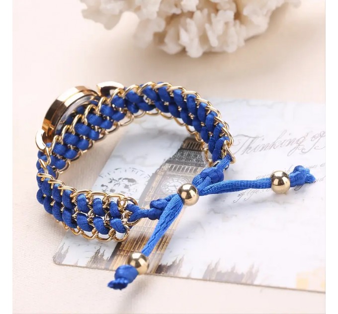 Жіночий модний кварцовий годинник з плетеним ремінцем