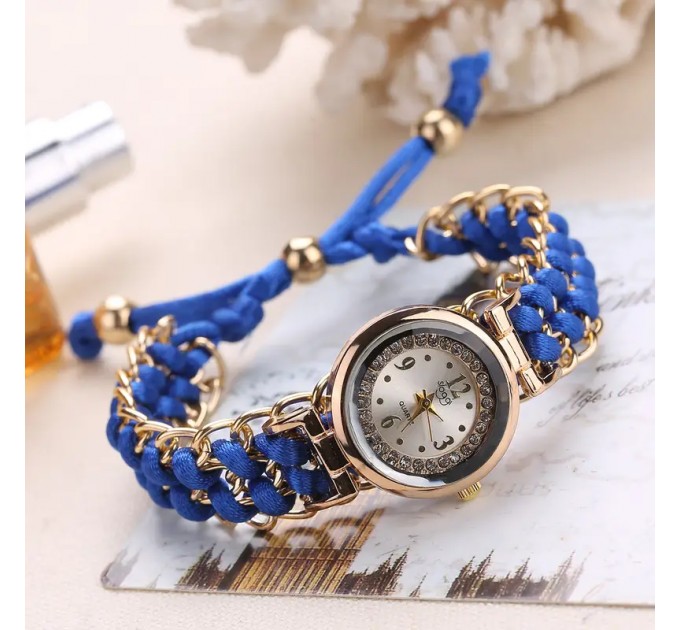 Жіночий модний кварцовий годинник з плетеним ремінцем