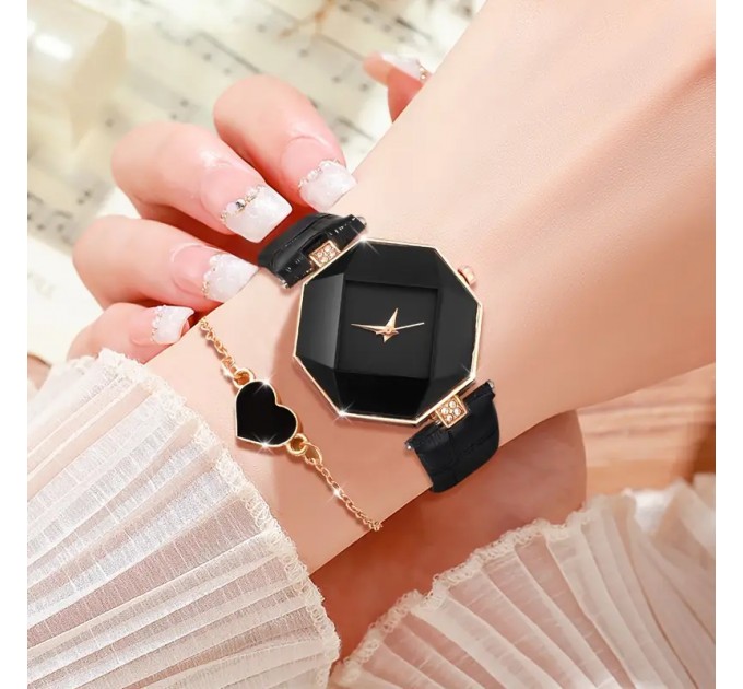 Елегантний Модний Жіночий Годинник та Витончений Браслет