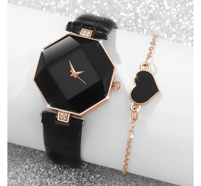 Елегантний Модний Жіночий Годинник та Витончений Браслет