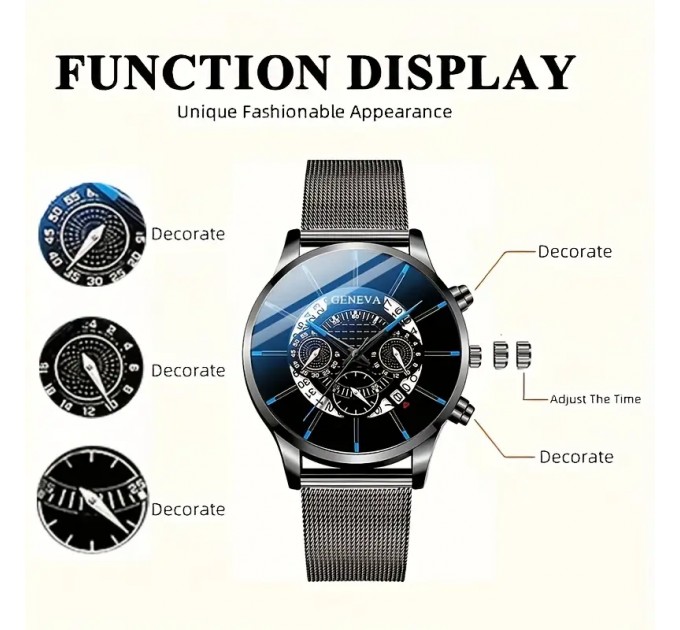 Чоловічий кварцовий годинник з нержавіючої сталі