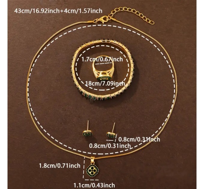 Модний кварцовий годинник і ювелірний набір для жінок