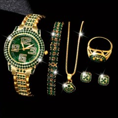 Модний кварцовий годинник і ювелірний набір для жінок